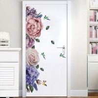 Lot of (6) Molancia Watercolor Peony Vinyl Wall Stickers, 47.2"x27.6"