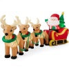 Lighted Inflatable Santa Claus & Reindeer Christmas Decoration - 9ft