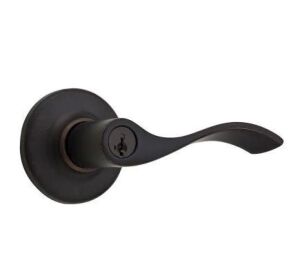 Kwikset Balboa Bronze Venetian Entry Door Handle Featuring SmartKey Security with Microban Antimicrobial Technology