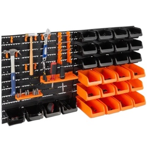 44-Piece Wall Mounted Garage Storage Rack, Tool Organizer - 38x21.25in