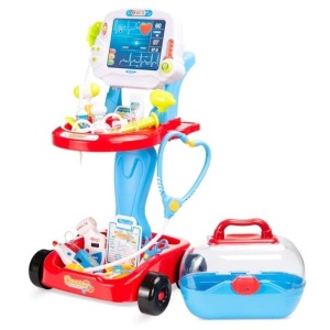 Play Doctor Kit for Kids, Boys & Girls with 17 Accessories, Mobile Cart