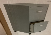 2-Drawer Steel File Cabinet, 26.5" x 14.25" x 18", Dented in Back