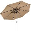 Solar LED Lighted Patio Umbrella w/ Tilt Adjustment, UV-Resistance - 10ft 