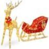 Lighted Christmas Reindeer & Sleigh Outdoor Decor Set w/ LED Lights&nbsp;