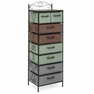 8-Drawer Storage Organization Tower Cabinet w/ Metal Frame, Polyester Drawers