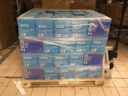 Pallet of Zico Natural 100% Coconut Water, 16.9 fl oz, 12 Per Case, Best By April 2021 - New