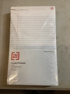 12 Pack Tru Red Standard 8.5" x 14" White Notepads, 50 Sheets/Pad