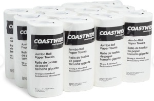 Coastwide Professional Jumbo Kitchen Rolls Paper Towel, 2-Ply, White, 250 Sheets/Roll, 12 Rolls/Carton