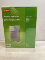 12 Pack Staples Stand-Up Sign Holder, 8 1/2" x 11"