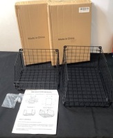 Lot of (2) Dual Hanging Fruit Baskets, Two Sizes, 4 Total Baskets