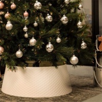 Tree Nest Christmas Tree Collar, Large, White, 26.8" Diameter
