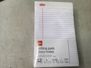 12 Pk Office Depot Writing Pads, 5" x 8", Narrow Ruled, 50 Sheets/Pad