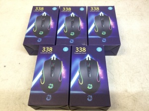 Lot of (5) 338 RGB Computer Mouse - New