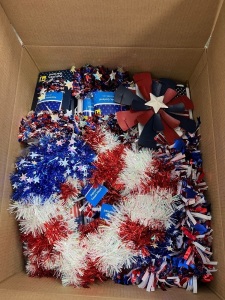 Large Box of Misc 4th of July Party Supplies & Decor