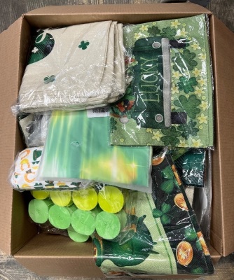 Large Box of Misc St. Patrick's Day Party Supplies & Decor