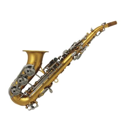 Eastern Music Pro Use Satin gold Plated Curved Soprano Saxophone with Case