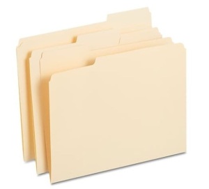Staples Reinforced File Folders, 1/3 Cut, Letter Size, Manila, 250/Box