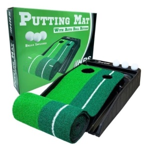 Indoor Golf Putting Practice Green, 3 Golf Balls, Automatic Ball Return