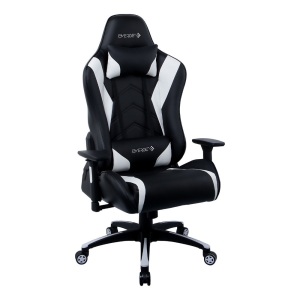 Emerge Vartan Bonded Leather Gaming Chair, White/Black