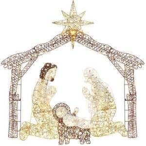 Lighted Christmas Nativity Scene Outdoor Decor with LED Lights - 6ft 