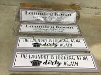 Case of (4) Laundry Room Wall Plaques&nbsp;