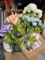 Large Box of Misc Artificial Flowers