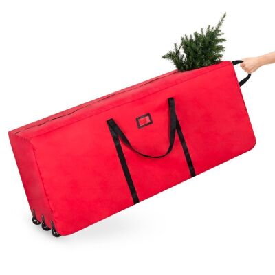 Rolling Duffle Storage Bag for 9ft Christmas Tree w/ Wheels, Handle 