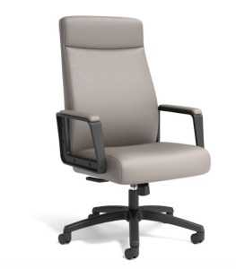 Union & Scale Prestige Bonded Leather Manager Chair Warm Gray, Repack