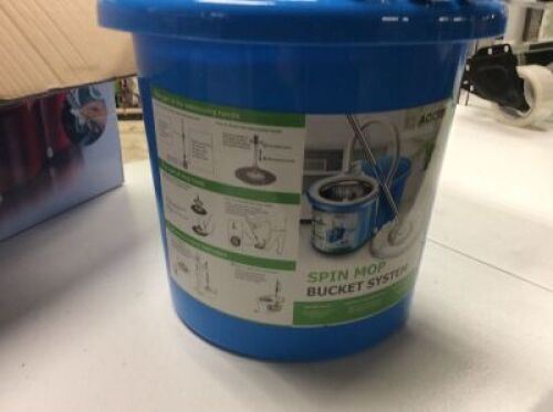 Aootek Upgraded Stainless Steel Deluxe 360 Spin Mop & Bucket Floor Mopping System Included EasyPress Handle with 3 Microfiber Mop Heads. Appears New.&nbsp;