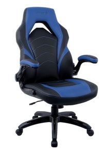 Staples Emerge Vortex Bonded Leather Gaming Chair, Black and Blue