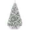 Premium Snow Flocked Artificial Pine Christmas Tree w/ Foldable Metal Base