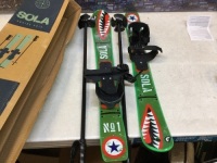 Sola Kid's Beginner Snow Skis with Bindings & Poles, Age 2-4 - E-Comm Return, Appear New