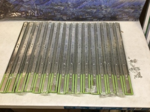 Lot of (16) Pairs 22" Soft Close Drawer Slides&nbsp;- E-Comm Return, Incomplete Hardware