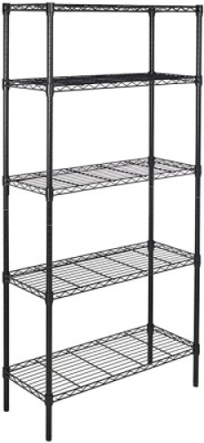 5-Shelf Adjustable Heavy Duty Storage Shelving Unit, Black - Appears New&nbsp;