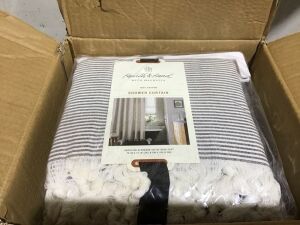 Case of (6) Hearth & Hand Magnolia Gray Stripe Shower Curtain