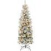6' Pre-Lit Snow Flocked Artificial Pencil Christmas Tree&nbsp;