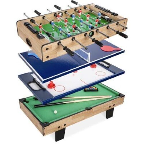 4-in-1 Multi Game Table Set w/ Air Hockey, Table Tennis, Billiards, Foosball&nbsp;