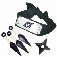 Naruto Ninja Set, Gloves, Headband, 3 Kunai, Shuriken