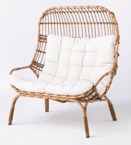 Wicker & Metal Patio Egg Chair - Small Scratches on Feet