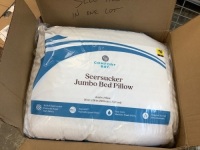 Box of 4 Seersucker Jumbo Bed Pillows