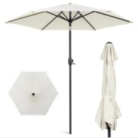 Outdoor Patio Umbrella w/ Push Button Tilt, Crank Lift - 7.5ft