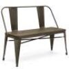 Industrial Metal Farmhouse Dining Bench w/ Wood Seat, Removable Back - 42in&nbsp;