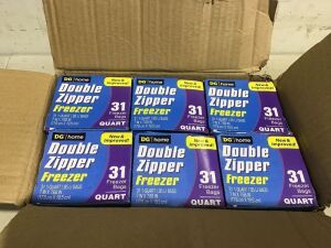 Case of (6) Double Zipper Freezer Quart Bags, 31 ct 