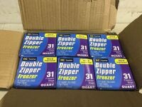 Case of (6) Double Zipper Freezer Quart Bags, 31 ct&nbsp;