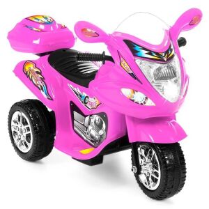 6V Kids Battery Powered 3-Wheel Motorcycle Ride On Toy w/ LED Lights, Music, Horn, Storage