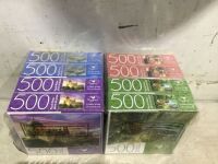 Lot of (8) Assorted 500 pc Puzzles