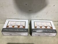 Lot of (2)&nbsp;True Living Essentials 6 Piece Votive Candle Holder Set