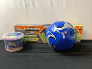 Bundle of Soccer Ball, Training Net, and Sidewalk Chalk