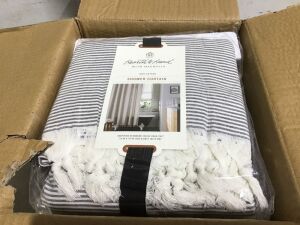 Case of (6) Hearth & Hand Magnolia Gray Stripe Shower Curtain