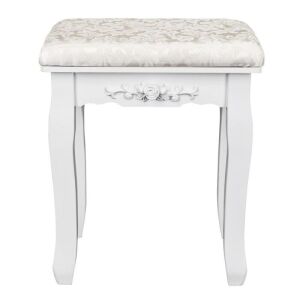 Padded Cushioned Vanity Stool with Wood Legs
